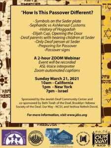 JDCC to host "How Is This Passover Different?"